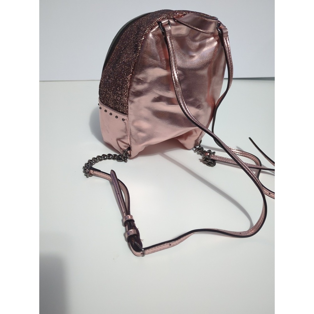Victoria Secret Sparkly Pink Mini Backpack Sequins Metallic Pink Party City club - Picture 10 of 16